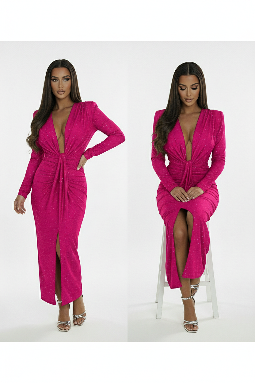 ROCHIE MODELATOARE VIVIENNE FUCSIA CU STRASURI