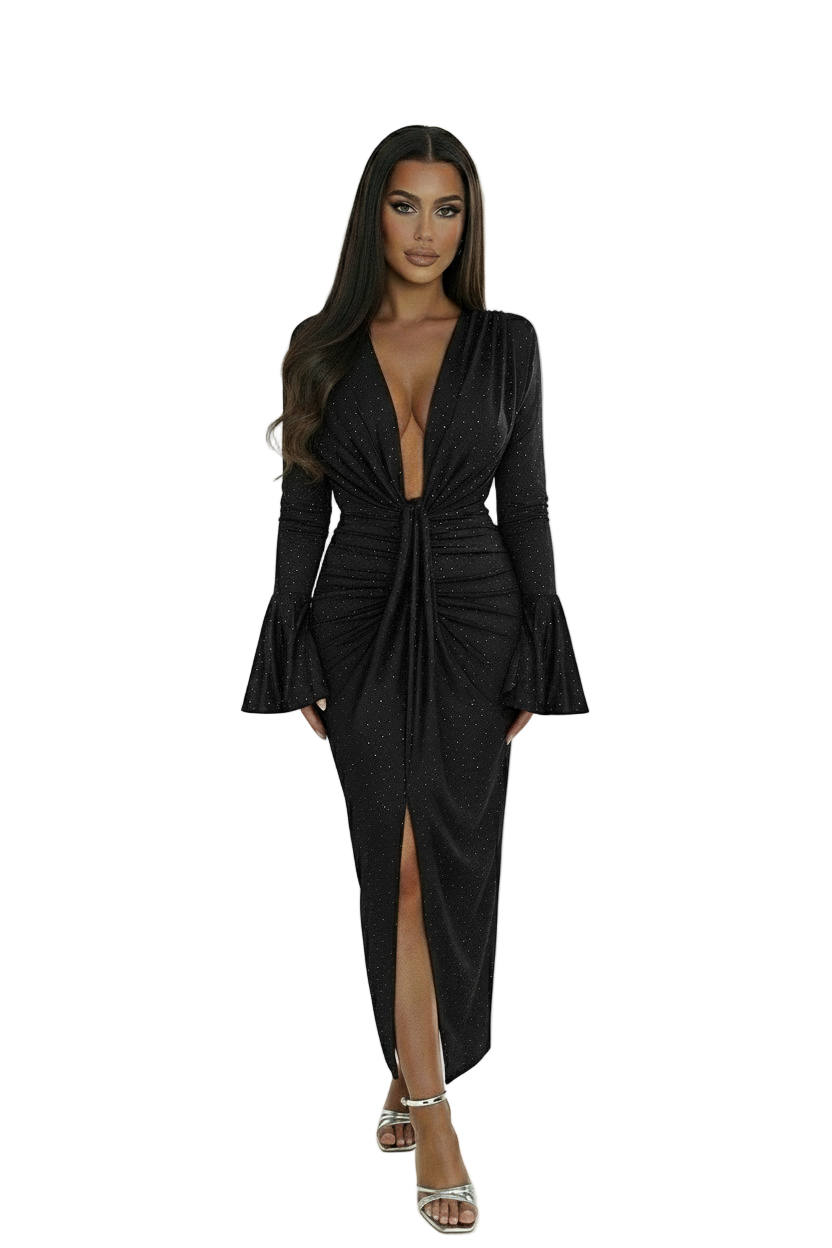 ROCHIE MODELATOARE JOSEPHINE NEAGRA CU STRASURI